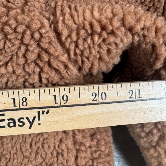 Ann Taylor Sherpa Coat Women's S Brown Teddy Fuzzy Double Breasted‎ Winter Layer - Picture 9 of 9